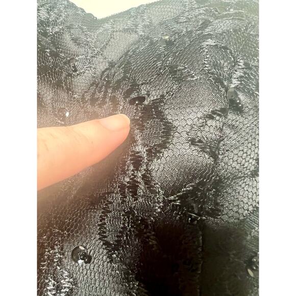 Sleeveless Short Prom Homecoming Little Black Dress Lace Corset Tulle Size 6 - Picture 2 of 8